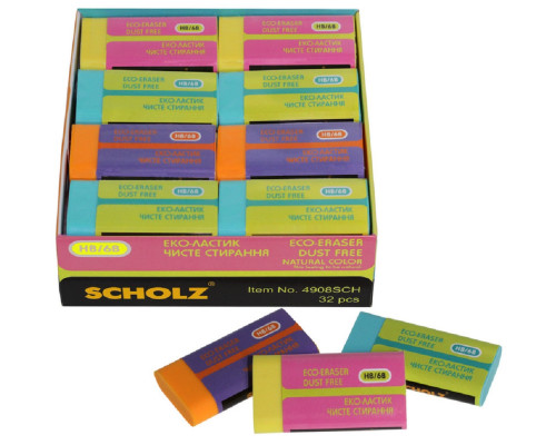 Radiera dreptunghiulara, 50x25 mm, culori asortate, Eco-PVC, 4908SCH, SCHOLZ (32/1152)