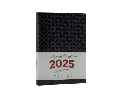 Agenda A5 datata 2025, Rombo, negru, coperta integrala *4478 (88)