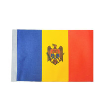 Флаг для подставки настольной Республики Молдова, 15х22,5 см, 160гр/м2, двойной атлас