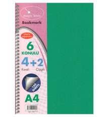 Carnet А4 plastic cu spirala 150foi, cu 6 separatoare GINGKO (24)