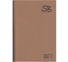 Блокнот A4 70л. клетка, спираль, КРАФТ SB Gingko (6/120)