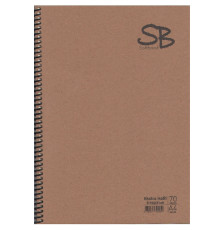Блокнот A4 70л. клетка, спираль, КРАФТ SB Gingko (6/120)