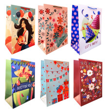 Пакет подарочный, ламинированный, 35х25х15см, 215г/м2 LUX-L (10)