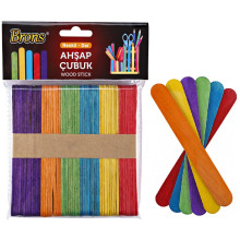 Счетные палочки, плоские, дерево, 150*18 mm. 6цветов, 50 шт, BR-903 (50/100)