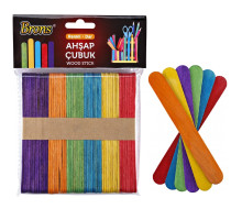 Bețisoare de numărat, plate, lemn, 150*18 mm. 6culori, 50 buc, BR-903 (50/100)