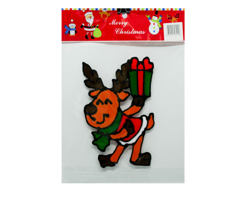 Наклейки новогодние силиконовые, 17x13см, 4 дизайна *0116 (960)