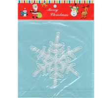 Наклейки новогодние для окон, "Снежинка" глиттер, ассорти S10-20 (960)