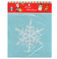 Наклейки новогодние для окон, "Снежинка" глиттер, ассорти S10-20 (960)