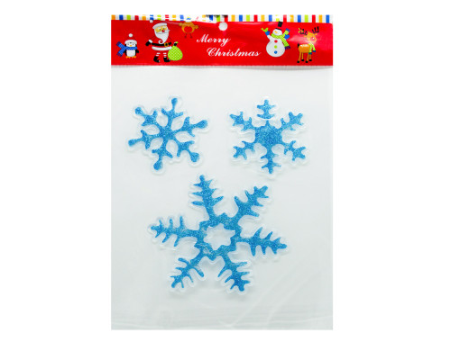 Наклейки новогодние силиконовые, "3 Снежинки" *0253 (720)