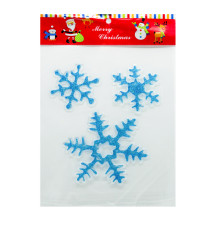 Наклейки новогодние силиконовые, "3 Снежинки" *0253 (720)