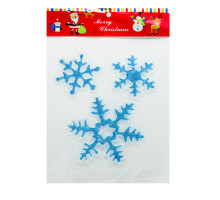 Наклейки новогодние силиконовые, "3 Снежинки" *0253 (720)