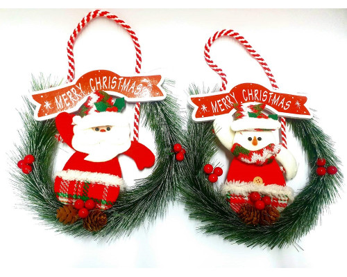 Венок новогодний с декором D-23cm S10-26 (200)