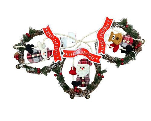 Coronita de AN Nou cu decor din lozie, cu clopotei D-23cm S10-27 (120) Coronita de AN Nou cu decor din lozie, cu clopotei D-23cm S10-27 (120)