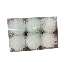 Set globuri de Crăciun, 6cm, 6buc, alb, pufos,S10-30 (120)