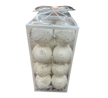 Set globuri de Crăciun, 6cm, 16buc, alb, S10-32