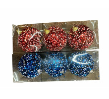 Set globuri de Crăciun, 8cm, 3buc, asorti rosu/verde, S10-34 (128)