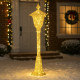 Фонарь большой новогодний с LED подсветкой 1,25 м. золото (8)