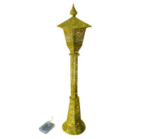 Фонарь большой новогодний с LED подсветкой 1,25 м. золото (8)