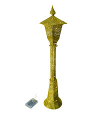 Фонарь большой новогодний с LED подсветкой 1,25 м. золото (8)