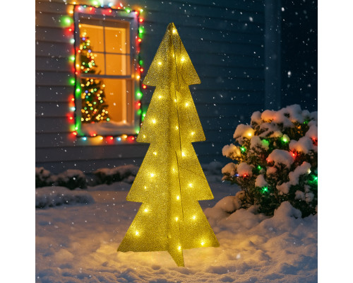 Елка метал с LED подсветкой 1,20 м. золото (12)