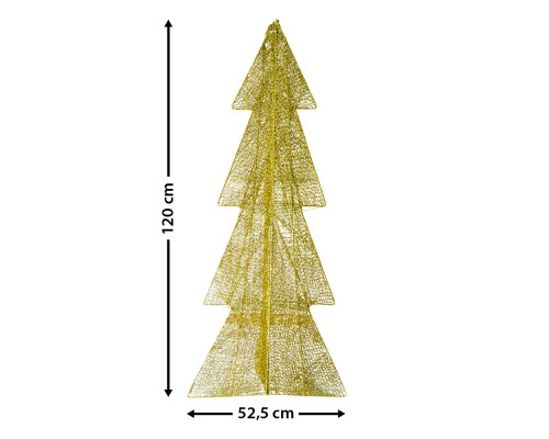 Brad metal cu luminite LED 1,20 m. auriu (12)