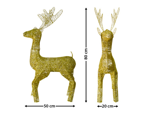 Cerb cu luminite LED 0,8 m. auriu (8)