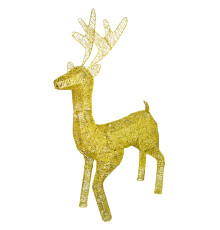 Олень новогодний с LED подсветкой 0,8 м. золото (8)
