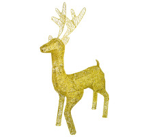 Олень новогодний с LED подсветкой 0,8 м. золото (8)