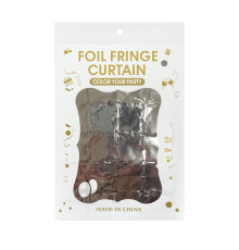 Блестящий дождь для стены фотозоны, прямоугольники, серебро (10)