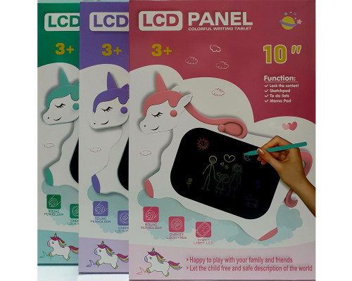 Доска детская 10' LCD, "UNICORN" ассорти, 35x19cm 16081 (100)
