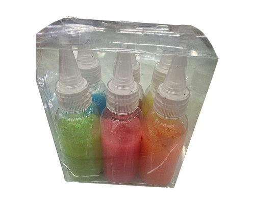 Clei cu gliter NEON asorti, 6buc/set (80)