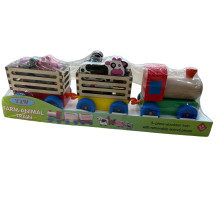 Развивающая игра из дерева "Паровозик с животными" S3-15 (36)