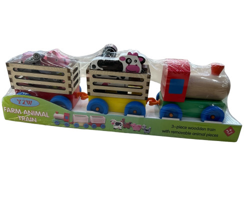 Развивающая игра из дерева "Паровозик с животными" S3-15 (36)