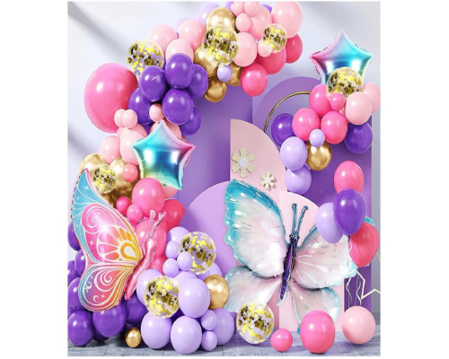 Set "BUTTERFLY", baloane asorti+ accesorii, 141buc. S11-12 (50) Set "BUTTERFLY", baloane asorti+ accesorii, 141buc. S11-12 (50)