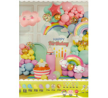 Set "HAPPY BIRTHDAY" Rainbow, baloane asorti+ accesorii, 267buc. S11-15 (50)