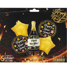 Набор "HAPPY NEW YEAR" MINI, надувные шары ассорти, 5шт. S11-17-1 (500)