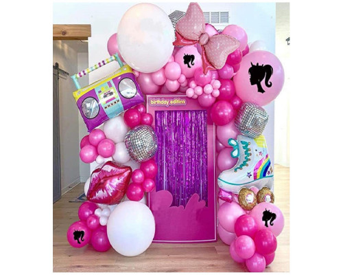 Набор "HAPPY BIRTHDAY" Princess, надувные шары ассорти+аксесуары, 134шт. S11-4 (50)