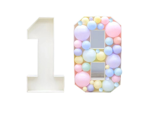 Suport cifra decorativa gigant pentru baloane, Cifra 4, inaltime 1 m - alba (210)