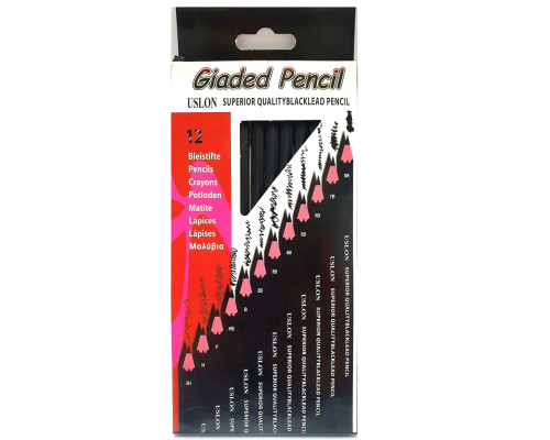Set creioane grafit 12 buc. 2H-8B, USLON USL-967 (12/240)