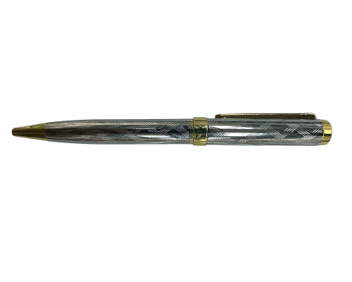 Pix cu bilă, rotativ, carcasa metal argintiu, 0,7mm albastru, S16-3 (50/500)