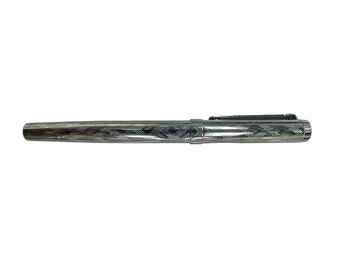 Ручка Roller, серебристый металл. корпус, 0,7мм синяя, S16-4 (50/500)