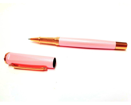 Ручка Roller, розовый металл. корпус, 0,7мм синяя, S16-7 (50/500)