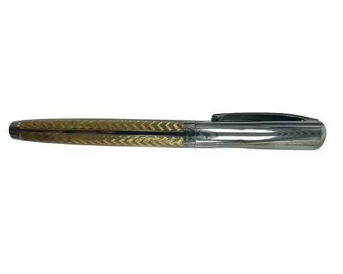 Ручка Roller, золото/серебро металл. корпус, 0,7мм синяя, S16-9 (50/500)