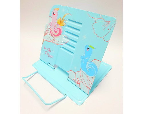 Подставка для книг, mеталл, 210*230 мм. голубая "Улитка" (12)