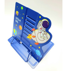 Подставка для книг, mеталл, 210*230 мм. синяя "Космос" S19-2 (48)