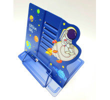 Подставка для книг, mеталл, 210*230 мм. синяя "Космос" (12)