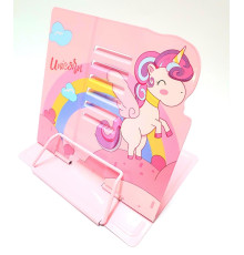 Stativ p-u carti, metal, 210*230 mm. roz, "Unicorn" (12)
