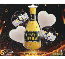 Набор "HAPPY NEW YEAR" MINI, надувные шары ассорти, 5шт. S11-17-5 (500)