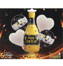 Набор "HAPPY NEW YEAR" MINI, надувные шары ассорти, 5шт. S11-17-5 (500)