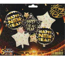 Набор "HAPPY NEW YEAR" MINI, надувные шары ассорти, 5шт. S11-17-4 (500)